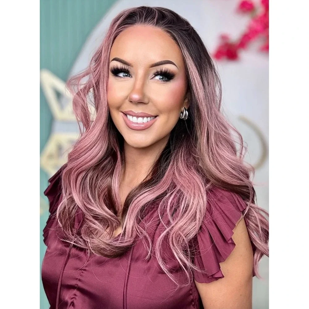 CSC - Angie Antique Rose Standard Pink Brunette New NWOT Chelsey Smith Wig Curl